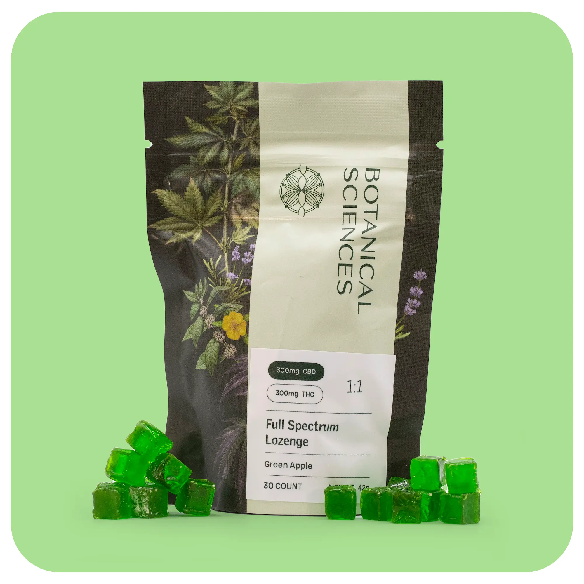 Lozenge-_-Green-Apple-_-1_1-_-300mg-CBD-_-300mg-THC-42g